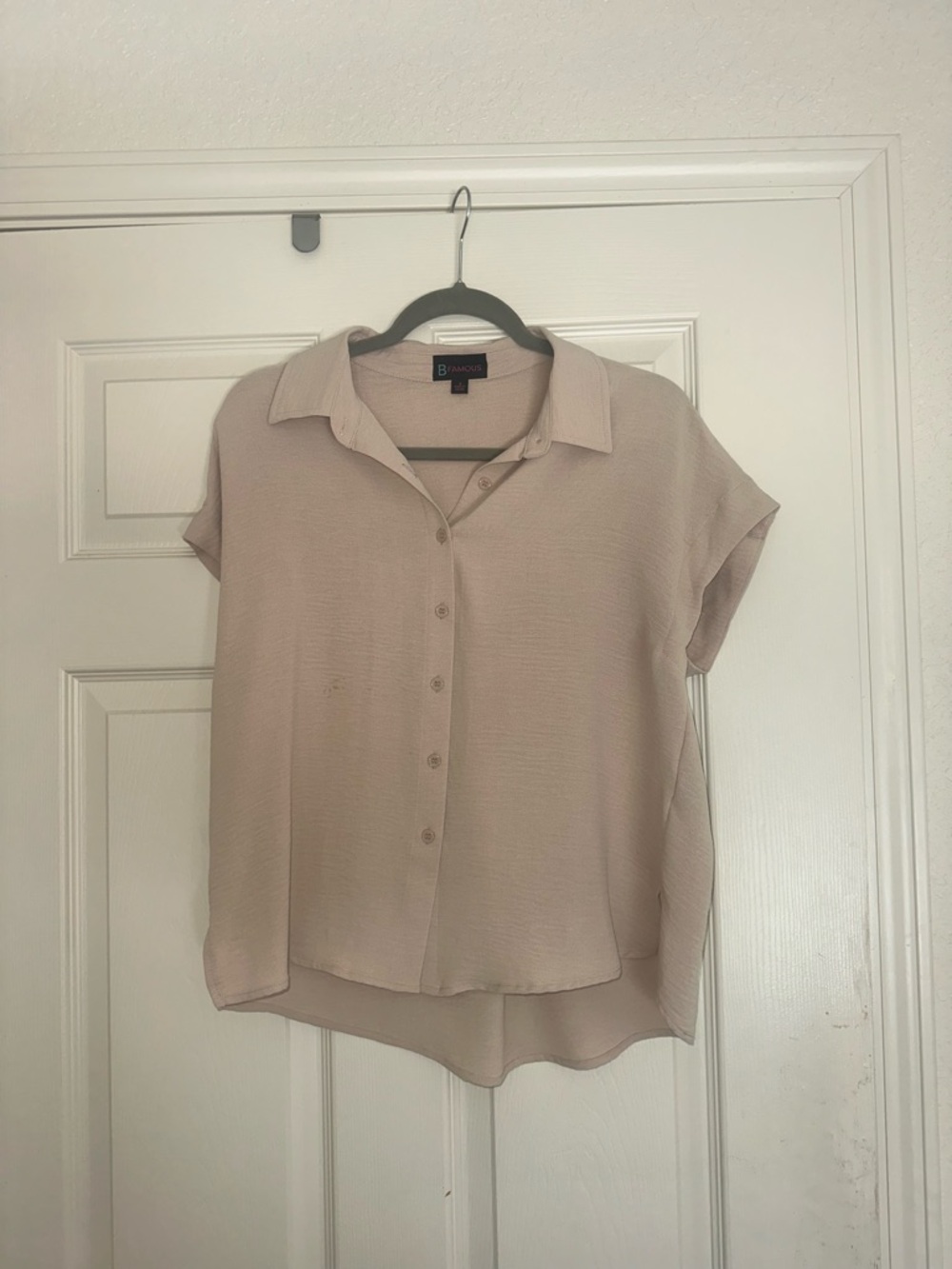 a new day Blush Button-Front Short Sleeve Shirt